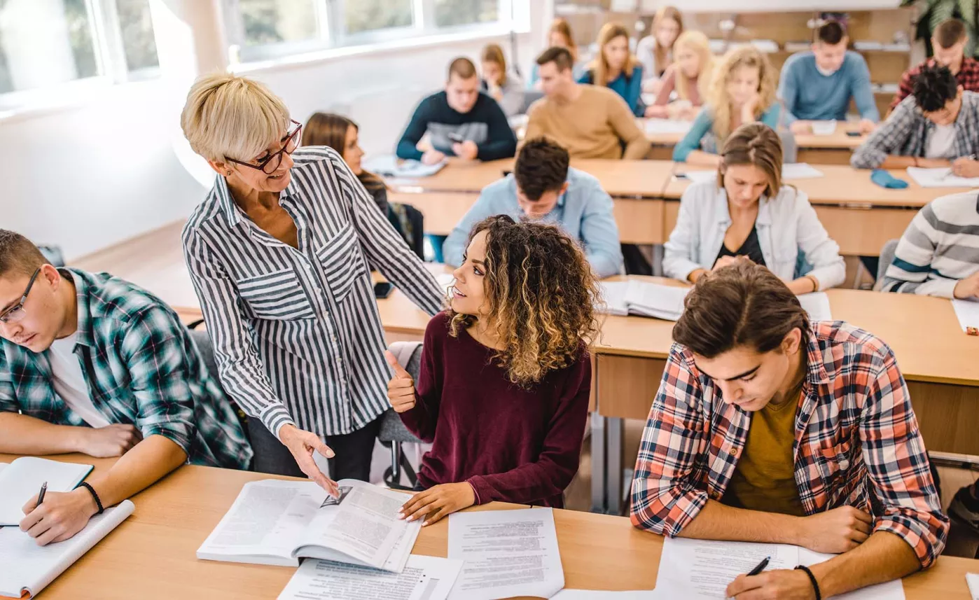  teacher in a classroom
