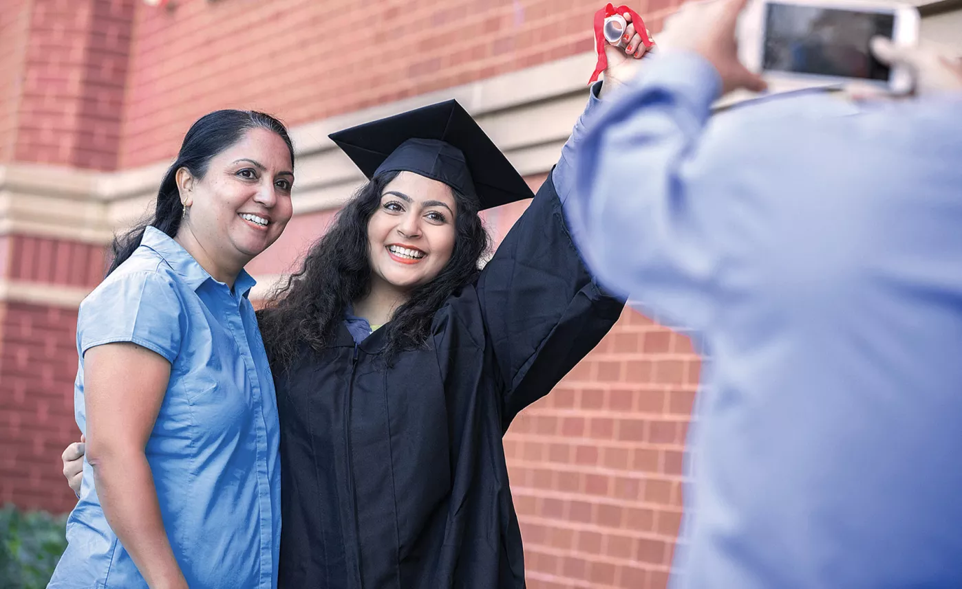  Mother and daughter at graduation.
