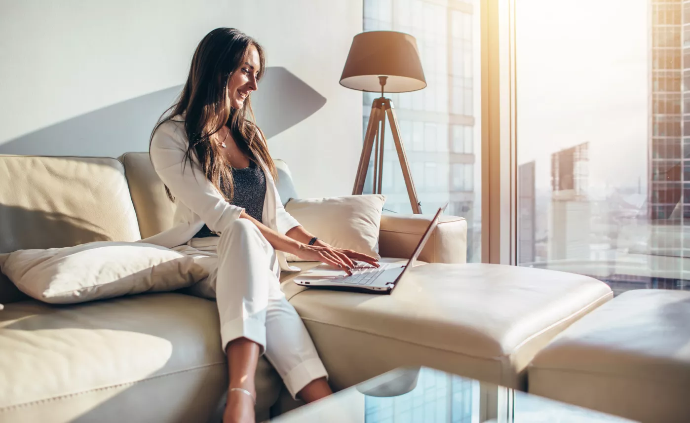  Woman working on her laptop
