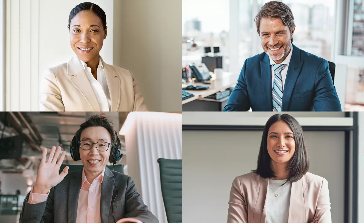  Collage of diverse advisor headshots
